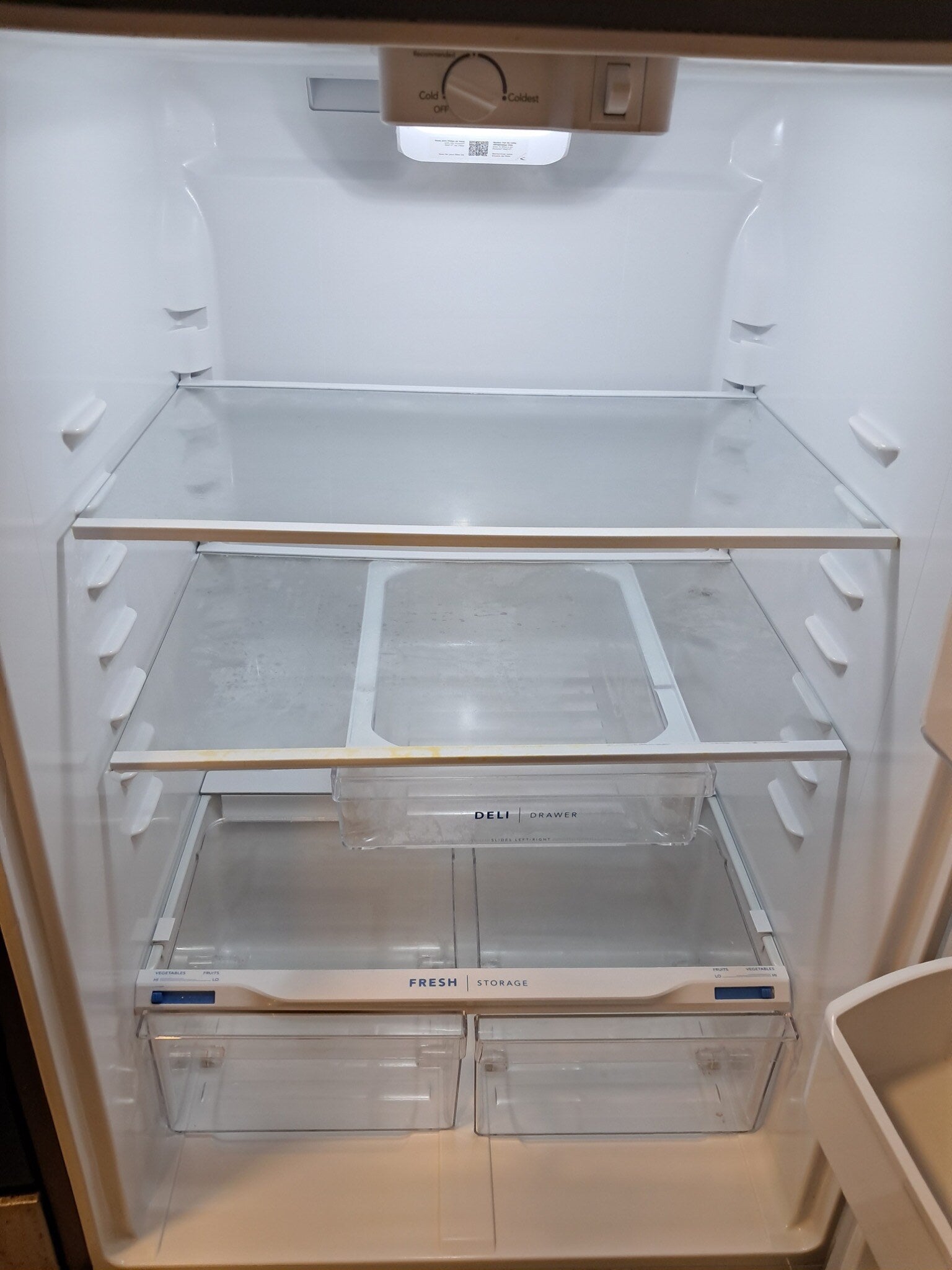 Refrigerator after detailed cleaning