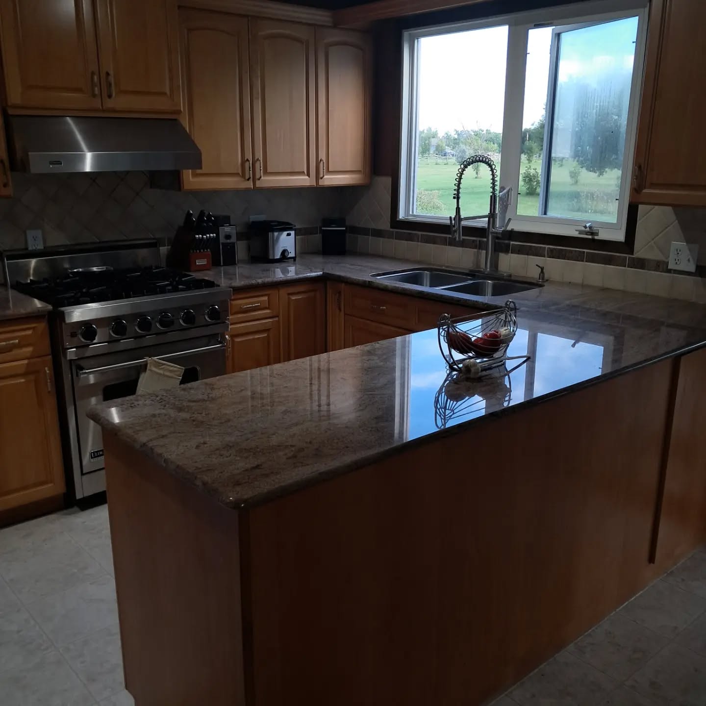 Kitchen counters and appliances after South Side Shine cleaning